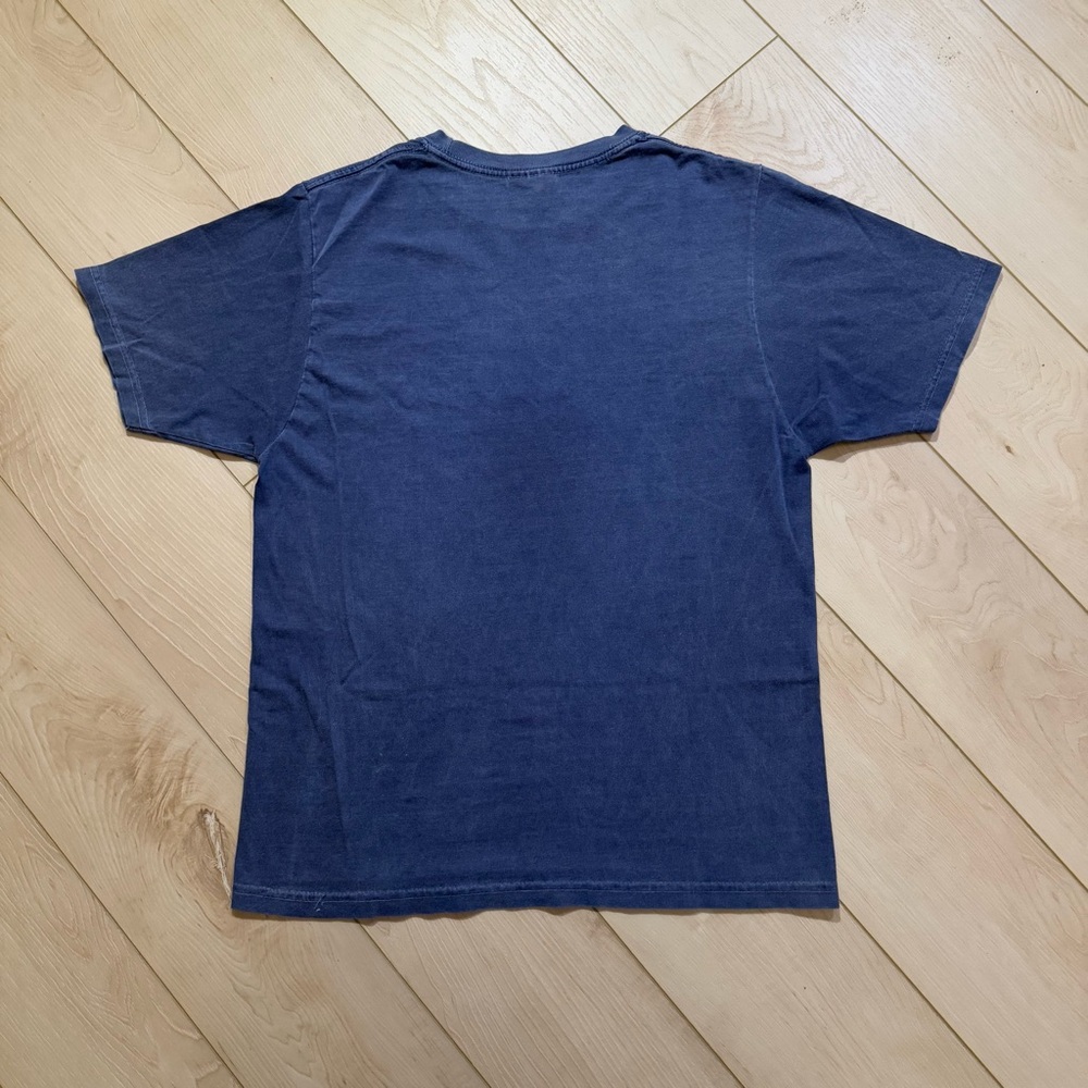stussy washed blue short sleeve tee with gold logo 100% cotton - Picture 6 of 7
